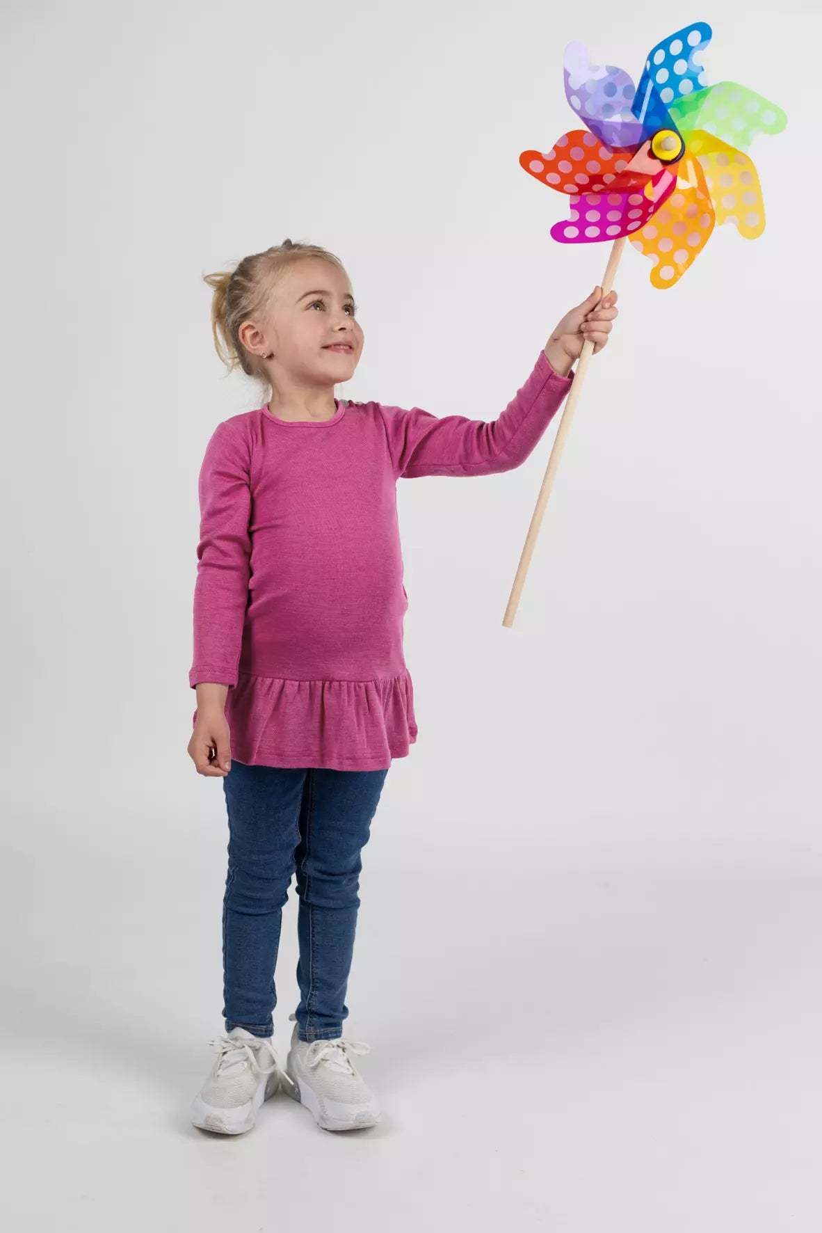 Maglietta bambina manica lunga - Fuxia